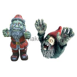 Novelty Items Horror Funny Statues Outdoor Garden Courtyard Resin Ornament Cartoon Zombie Dwarf Sculptures Creative Yard Decoration Crafts J230815