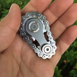 Spinning Top Stainless Steel Metal Sprockets Flywheel Fingertip Gyro Sprockets Chains Adult Toy Gear Gyro Sproket Roadbike Spinner Dropship 230814