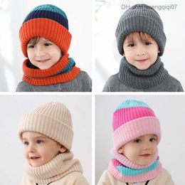 Caps Hats Children's knitted hats scarves baby hats warm hats winter new hats knitted wool hats children's accessories 0-8 years old Z230815