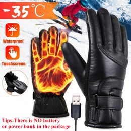 Ski Gloves Electric Heated Rechargeable USB Hand Warmer Heating Winter Motorcycle Thermal Touch Screen Bike Waterproof 230814