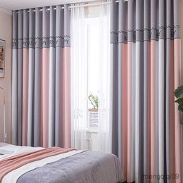 Curtain Stripped Living Room Curtains Modern Bedroom Curtains Blackout Jacquard Designer Home Decor Drapes Hotel Cortinas R230815