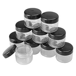 15 Gram 15ML Refillable Plastic Screw Cap Lid with Clear Base Empty Plastic Container Jars for Nail Powder Bottles Eye Shadow Container Cvdi