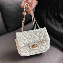 Cross Body Mini Bag New Lingge Chain Shoulder Bag Women's Versatile Embroidery Thread Bag Summer Little Golden Ball Lipstick Crossbody Bagstylishhandbagsstore