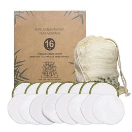 Reusable Makeup Remover Pads Eco-Friendly Cotton & Bamboo Rounds for Toner & Exfoliants, Includes Washable Bag for Laundry & Storage
