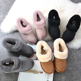Dress Shoes 2023 Aobreugg Natural sheepskin one in one Snow boots True leather true wool Low top short tube boots for ladies X230519