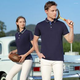 Frauen Polos Unisex Polo -Hemd Baumwolle Pike Flat Strick Colllar Kurzarm T -Shirts Hochwertige Sommersportkleidung