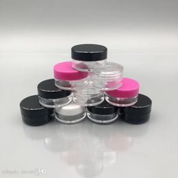 3 ML Mini Plastic Jars 5 Gram Cosmetic Sample Containers Tiny Clear Round Pots With Screw Lids Kgxid