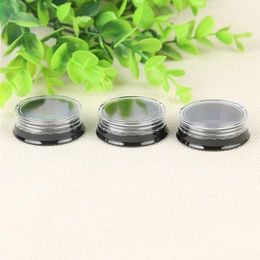 3g/3ml Round Plastic Jars with Clear Lids Black Base for Cosmetics, Lotion, Creams, Make Up, Beads, Charms, Rhinestones, Accessories Knmno