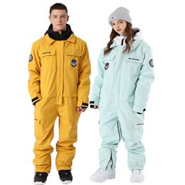 Skiing Suits Winter Ski Suit Women Warm Outdoor Snowboard Jacket Men Overalls OnePiece Waterproof Hooded Set 230814