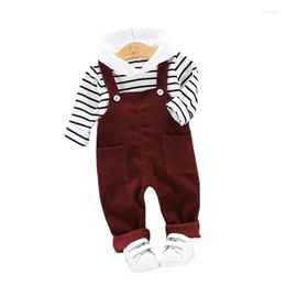 Clothing Sets 2023 Autumn Winter Toddler Boy Sport Pants Suit Born CE Baby Girls Splicing Pullover Hooded Children's Kids Outfit