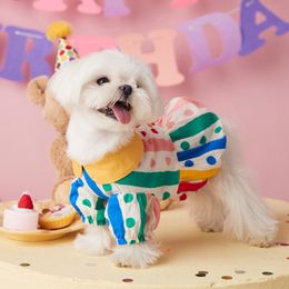 Dog Apparel Spring Summer Clothes Pet Shirt Small Dogs Pomeranian Chihuahua Puppy Kitten Skirt Princess Dress Dot Boys Girls Clothing 230814