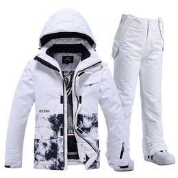 Skiing Suits Fashion Colours Man's or Women's Ice Snow Suit Sets Snowboarding Clothing Ski Costumes Waterproof Winter Wear Jackets Strap Pants 230814