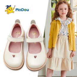 Sneakers Mo Dou Spring Autumn Casual Leather Shoes Genuine Cowhide Sandals For Girls Princess Pink Beige Black Toddler Sweet Cute 230814