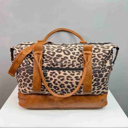 Duffel Bags Women Travel Duffle Bag Brown Leopard Carry On Tote Weekender Overnight Bag With Shoe Compartment Women Overnight Bag domil J230815