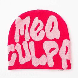 Y2k Fun Day Beanie Hiphop Designer Hats for Men Outdoor Travel Winter Ski Sport Trendy Bonnet Originality Mea Culpas Soft Luxury Cap Wool Letter Printing Mz09 C23rxnx