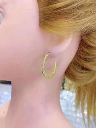 Hoop Earrings Gold Color Fashion Jewelry Romantic Oval Stud-Earrings For Girls Women Gift