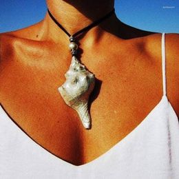 Pendant Necklaces Simple Exaggerate Conch Necklace Vintage Collar Choker Neck Chain Summer Fashion Jewellery