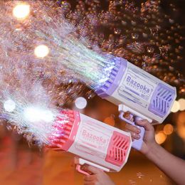 Novelty Games 88/69Holes Bubble Gun Automatic Bubbles Machine Rocket Gun Launcher Shape Blower Soap Toys For Kid Bubble Machine Party Supplies 230815