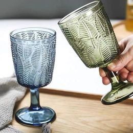 Wine Glasses 1pc Wine Glasses Goblets Cup 300ml Relief Retro Diamond Pattern Juice liquor Drinking Cups 10oz Bar Household Wedding Wine Glass 230814