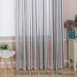 Curtain Black and White Stripped Sheer Curtains Keep Privicy Tulle Curtains Panels for Bedroom Living Room Home Office R230815