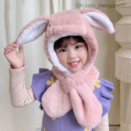 Caps Hats Autumn and Winter Wool Hat Children's Earmuffs Warm Neck Scarf Children's Cartoon Cute Bear Hat Baby Girl Hat Z230815