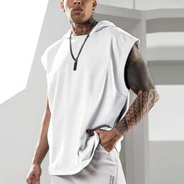 Men's Tank Tops Summer Casual Sleeveless Streetwear Fashion Loose Hooded Vest Pullover Men Clothing Leisure Camisole