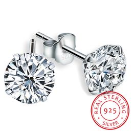 Stud LEKANI Crystal Fashion Genuine 925 Sterling Silver Stud Earrings For Women Wedding Fine Jewellery Gift 230814