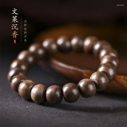 Strand Natural Brunei Aloes Hand String High Oil Old Material Women Buddha Beads Text Bracelet Woven Bangle