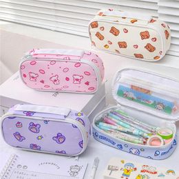 Bag Multifunctional Large Capacity Waterproof Bear Pencil Case Kawaii Bags Love Storage Box