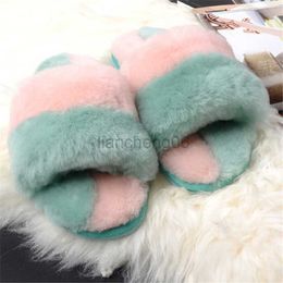 Slippers Women Natural Sheepskin Home Slippers Winter Women Indoor Slippers Fur Slippers Wool Flip Flops