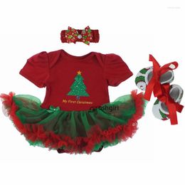 Girl Dresses Christmas Infant Rompers Dress Baby Girls Clothes Sets 3pcs Born Cotton Jumpsuit My First Costumes
