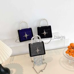 Cross Body Water Diamond Small Square Bag 2023 New Cross Body Bag Chain Lipstick Headphone Bag Women's Mini Shoulder Bag caitlin_fashion_bags