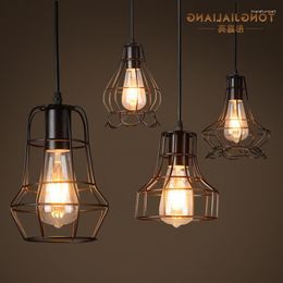 Pendant Lamps Iron Small Cage Industrial Chandelier American Country Bar Retro Living Room Cafe