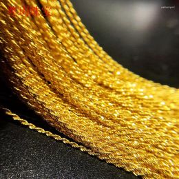 Chains LABB Real 18K Gold Rope Necklace Pure AU750 Twisted Chain Fine Jewellery For Women Weding Gifts XL0025