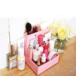 Lovely DIY Paper Board Storage Box 4 Colors Desk Decor Stationery Makeup Cosmetic Organizer Mstuj