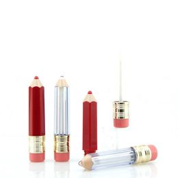 Novelty Pencil Shaped Empty Lip Gloss Tubes Containers Gloss Tubes Containers, Clear Mini Refillable Lip Oil Bottles 5ml Easdh