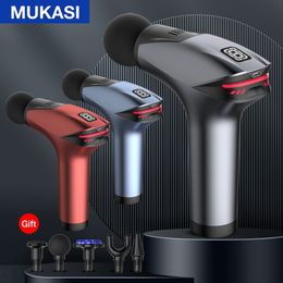 Full Body Massager MUKASI Icy Cold Compress Massage Gun Electric Percussion Pistol For Neck Back Sport Deep Tissue Muscle Relaxation 230814