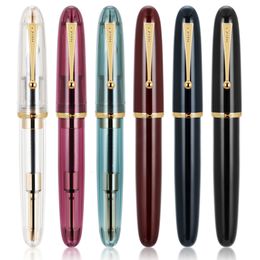 Fountain Pens Jinhao 9019 Transparent Color Resin Fountain Pen Supplies 0.5/0.7mm Ink Student School Stationery Business Office Supplies Gift 230814