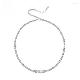 Chains 1.2 D Colour VVS Clarity EX Cut Moissanite Tennis Necklace S925 Silver Classic Necklaces Anniversary Gift N002