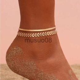 Anklets New Fashion Fish Bone Snake Chain Anklet Women Temperament 2 Colour Handmade Stainless Steel Chain Anklet For Women Jewellery Gift J230815