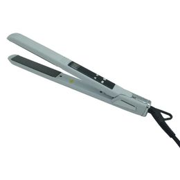 Argan Oil Tourmaline Ceramic Titanium Straightener and Curling Iron for Healthy Styling - LCD 265°F-450°F, 2-in-1 for All Hair Types