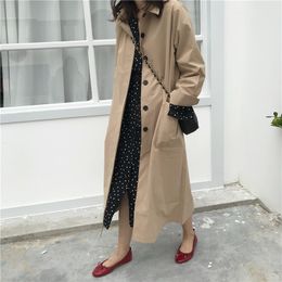 Women's Trench Coat Autumn Long Sleeve cloak Female Pocket cardigan Straight Shirt Windbreaker Manteau Femme Hiver Overcoat 230814