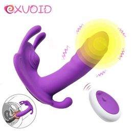 Sex Toy Massager Exvoid Wearable Dildo Vibrators for Woman G-spot Remote Control Silicone Vibrator Women Clitoris Stimulate