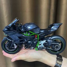 1 9 Kawasaki H2R Ninja Motorcycles Simulation Alloy Motorcycle Model Shock Absorbers Sound and Light Collection Toy Car Kid Gift T230815