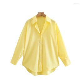 Women's Blouses Simply Candy Colour Casual Slim Poplin Shirts Office Fashion Small Fresh Multicolor Ladies Long Sleeve Solid