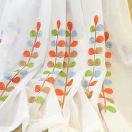 Curtain Colourful Embroidered Sheers Curtains for Bedroom Living Room Drapes Window White Tulle Custom Curtains
