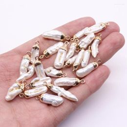 Pendant Necklaces Real Natural Freshwater Pearl Pendants Irregular Baroque Long Bars Pearls Charms For Jewellery Making DIY Necklace Earrings