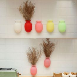 Vases Vase Sticker Wall No Trace Sticking Suction Cup For Glass Refrigerator