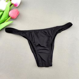 Underpants Men Sexy Low Rise Bikini Briefs Translucent Ice Silk Male Comfortable Elastic Nylon Panties