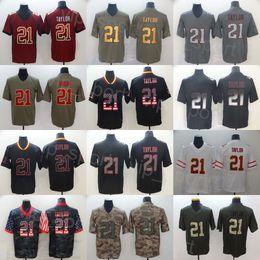 Mens 21 Sean Taylor Football Jersey Goddess Hemp Grey Drift Rainbow Leopard Grain USMC Hyphenation Shadow Salute To Service Smoke Flag Stitched Color Rush Uniform